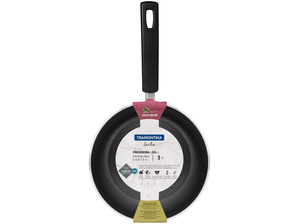 Frigideira Antiaderente Tramontina de Alumínio Sicília Vermelha 20cm - 4