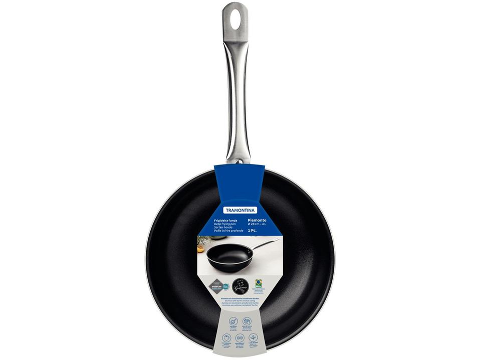 Frigideira Antiaderente Tramontina Funda Piemonte Preta e Inox 28cm - 3