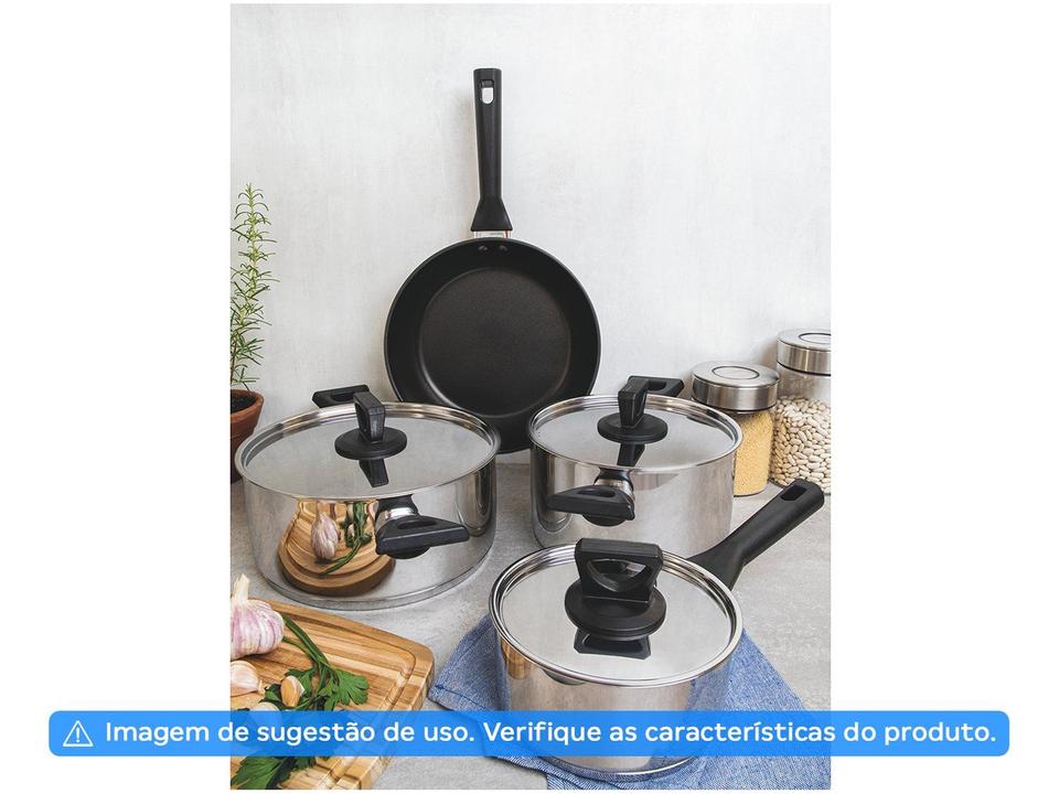 Frigideira Antiaderente Tramontina Inox Fundo Triplo Brava Baquelite 62195207 20cm - 4