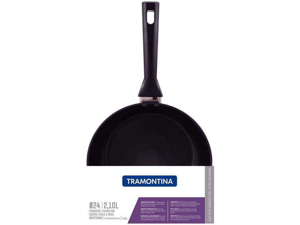 Frigideira Antiaderente Tramontina Inox Fundo Triplo Brava Baquelite 62195247 24cm - 5