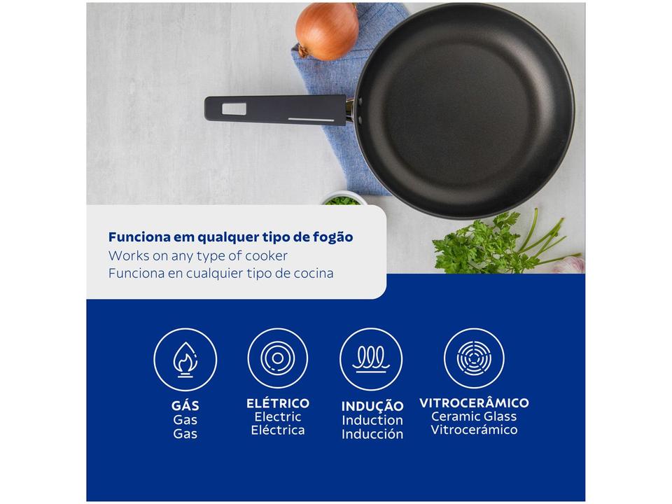 Frigideira Antiaderente Tramontina Inox Fundo Triplo Grano Baquelite 20cm - 7