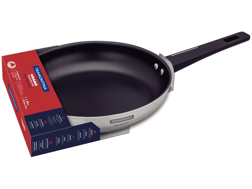 Frigideira Antiaderente Tramontina Inox Fundo Triplo Grano Baquelite 20cm - 6