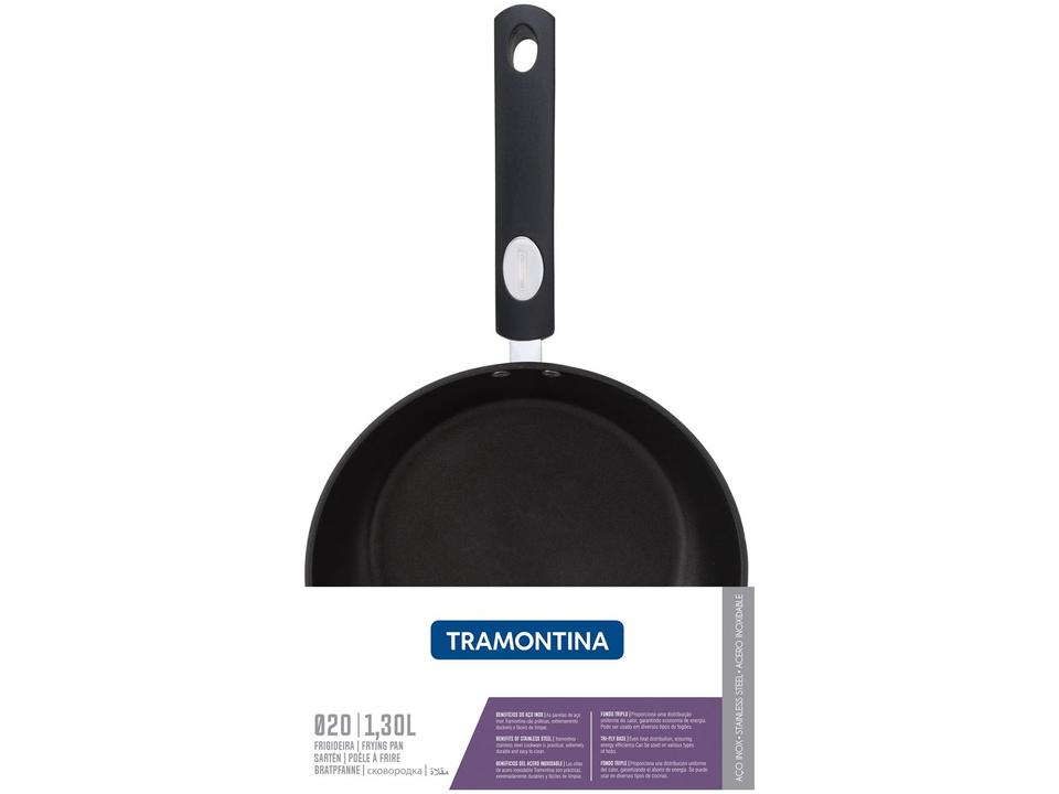 Frigideira Antiaderente Tramontina Inox Solar Silicone 62135207 20cm - 3