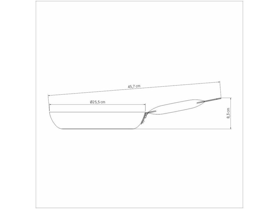 Frigideira Antiaderente Tramontina Piemonte Preta e Inox 25cm - 4