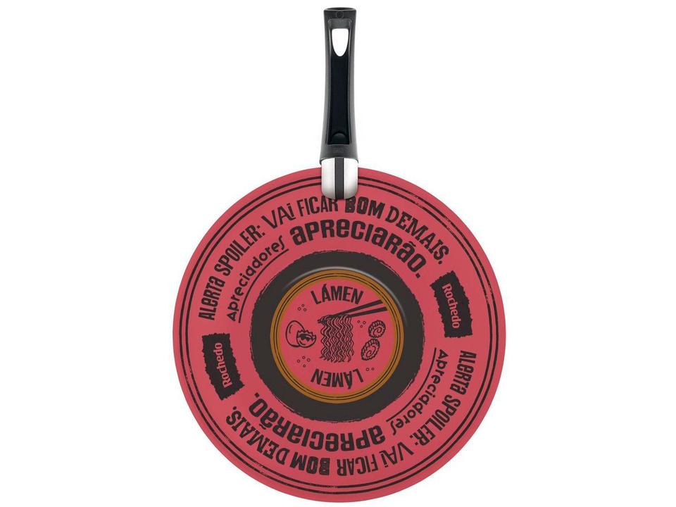 Frigideira Antiaderente Wok Rochedo de Alumínio Viva Sabores 9295306138 Rosa e Preto Rosa e Preto - 8