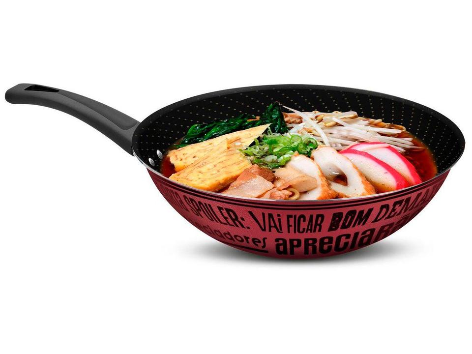 Frigideira Antiaderente Wok Rochedo de Alumínio Viva Sabores 9295306138 Rosa e Preto Rosa e Preto - 1