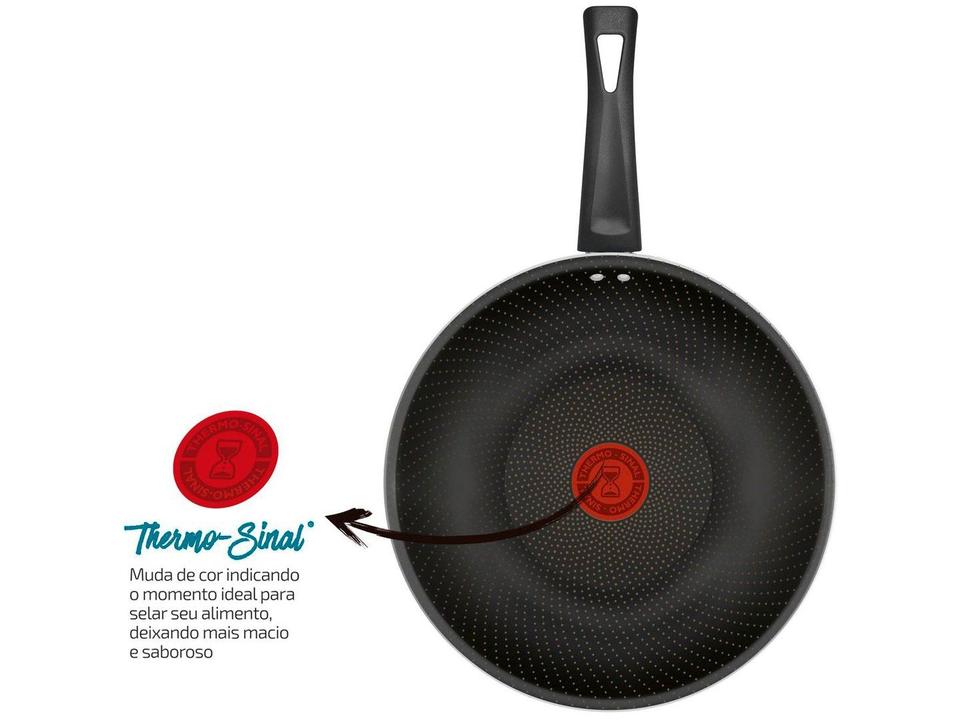 Frigideira Antiaderente Wok Rochedo de Alumínio Viva Sabores 9295306138 Rosa e Preto Rosa e Preto - 15