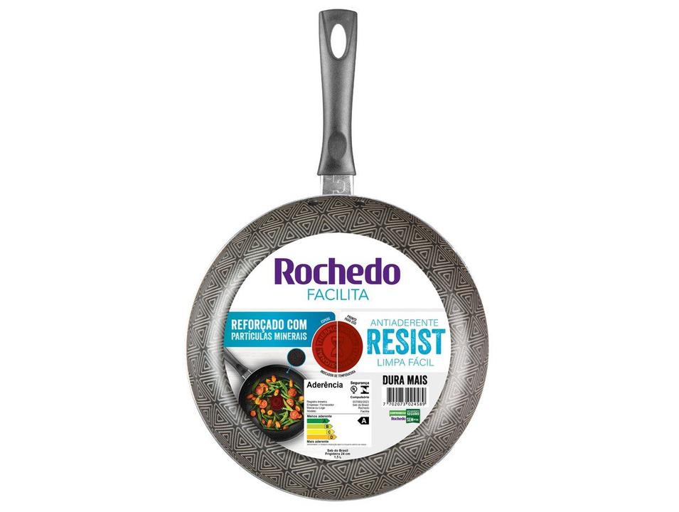 Frigideira Francesa Antiaderente Rochedo de Alumínio Facilita Cinza 24cm - 8