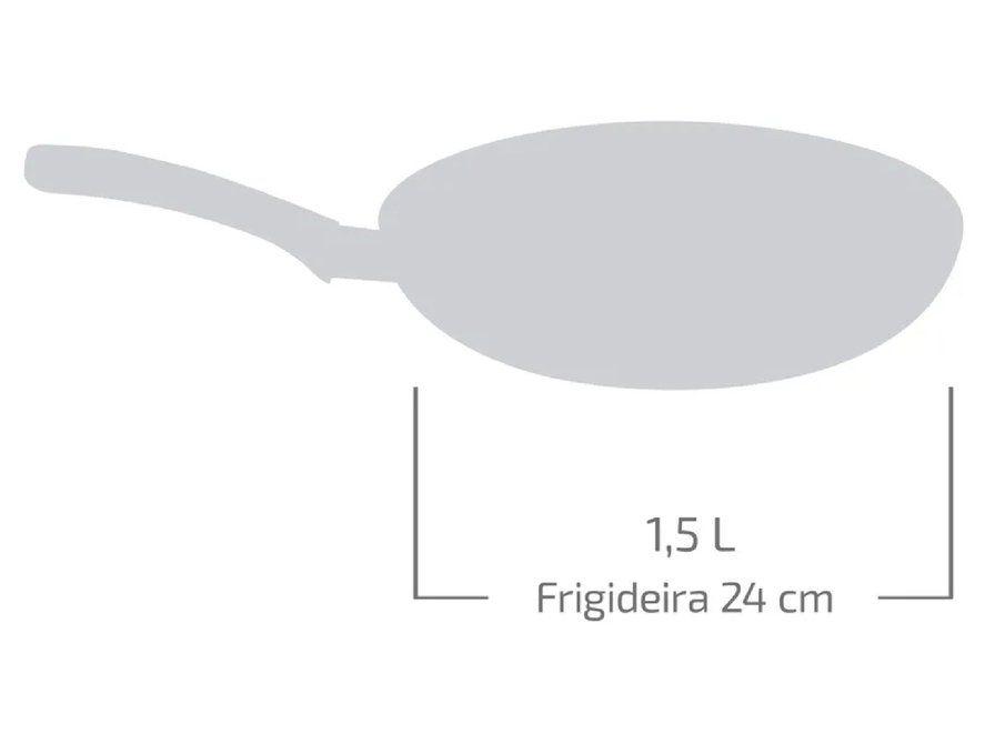 Frigideira Francesa Antiaderente Rochedo de Alumínio Facilita Cinza 24cm - 7