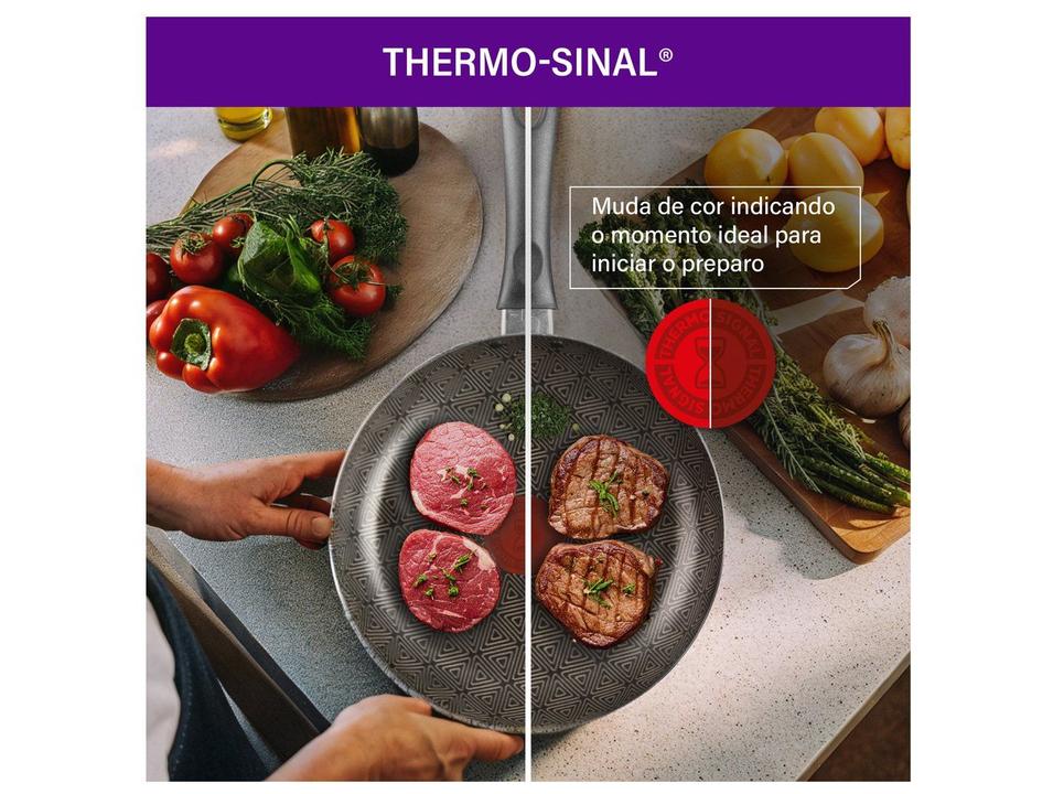 Frigideira Francesa Antiaderente Rochedo de Alumínio Facilita Cinza 24cm - 4