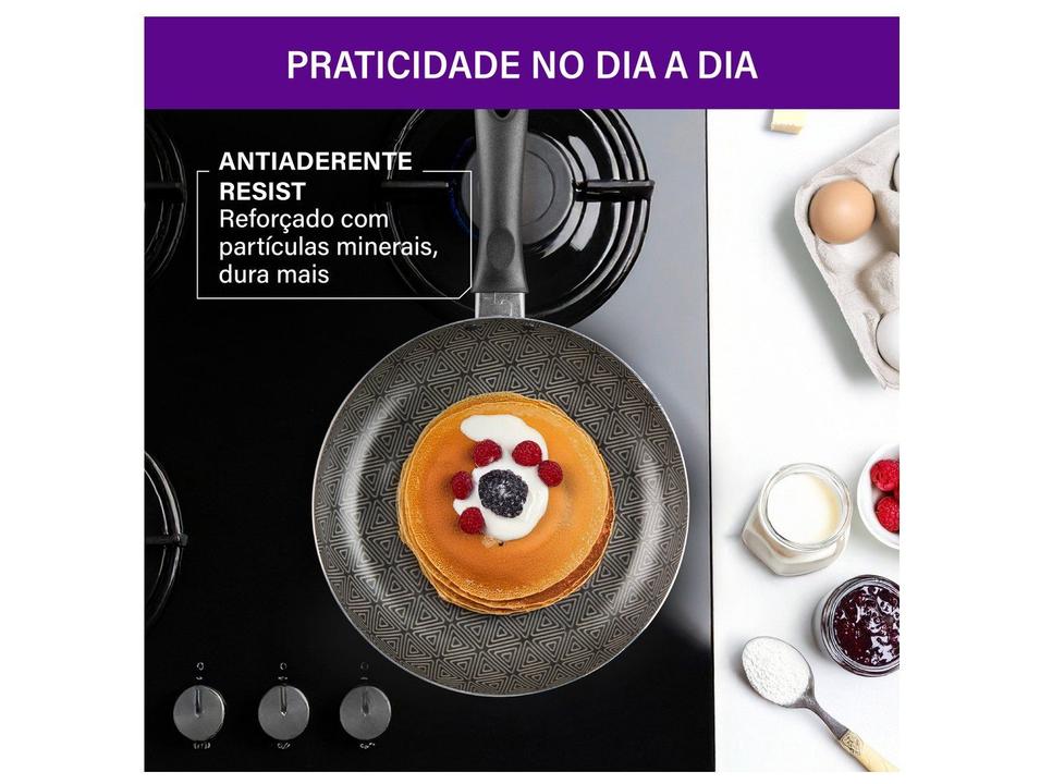 Frigideira Francesa Antiaderente Rochedo de Alumínio Facilita Cinza 24cm - 1