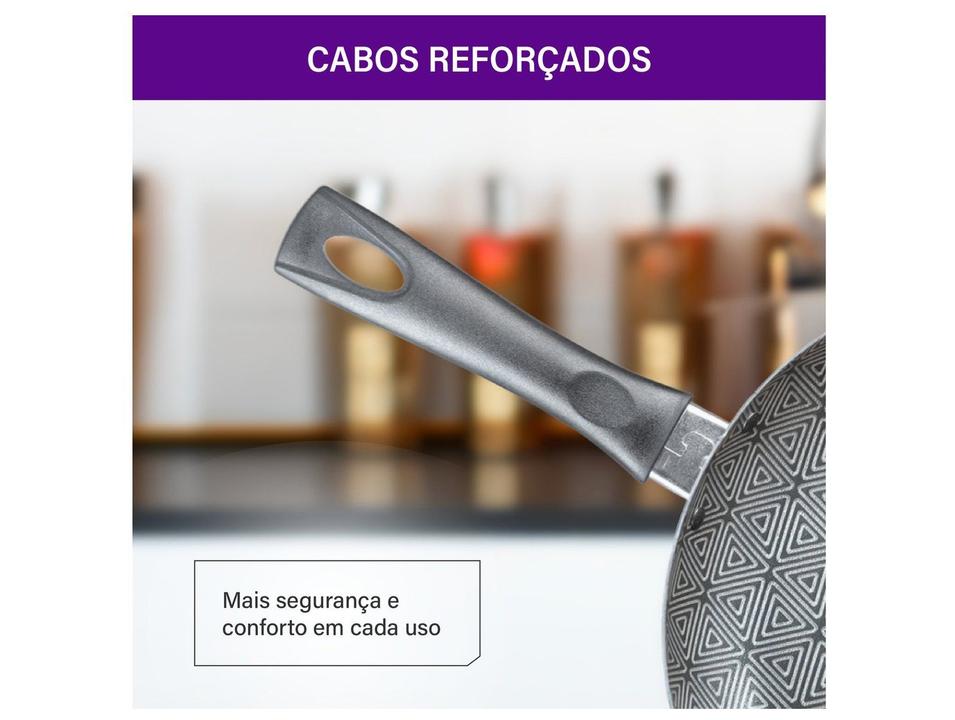 Frigideira Francesa Antiaderente Rochedo de Alumínio Facilita Cinza 24cm - 2