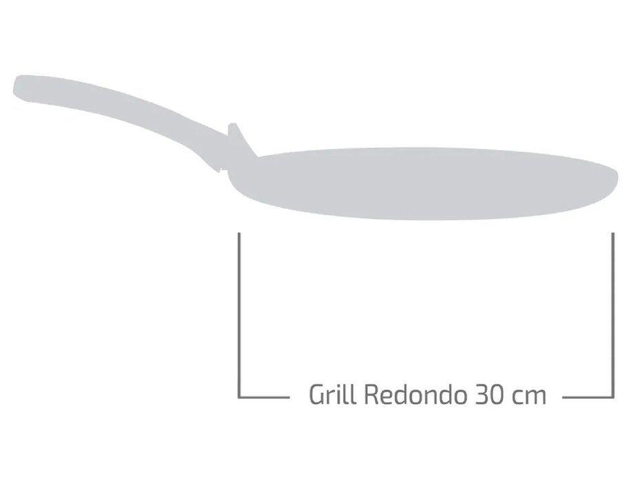 Frigideira Grill Antiaderente Rochedo de Alumínio Chapa Ondulada Stone Pro Preto e Cinza 30cm - 6