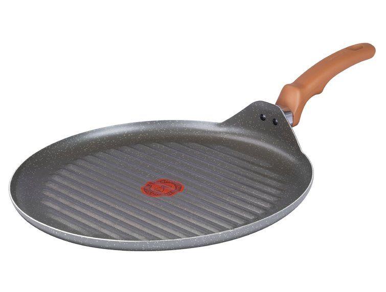 Frigideira Grill Antiaderente Rochedo de Alumínio Ondulada Natural Stone Cinza Claro 30cm - 8