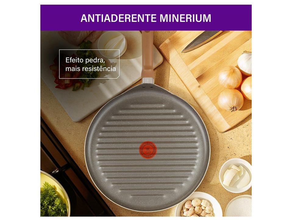 Frigideira Grill Antiaderente Rochedo de Alumínio Ondulada Natural Stone Cinza Claro 30cm - 2