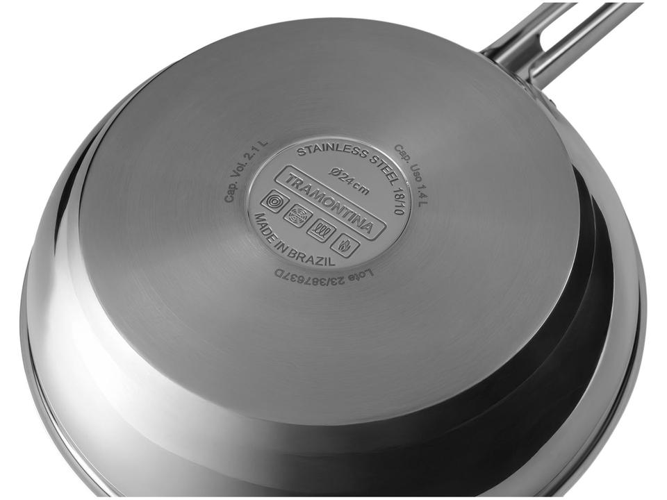 Frigideira Tramontina Allegra Aço Inox com Fundo Triplo 24 cm 2,1 Litros - 3