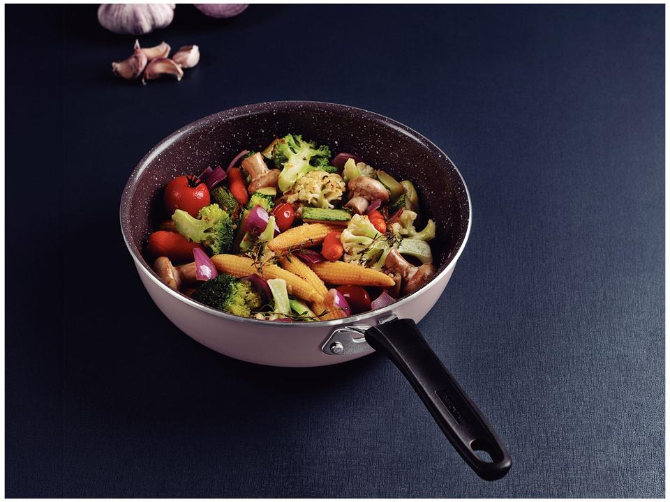 Frigideira Tramontina de Alumínio Tunis Rosa Trufado 24cm - 1