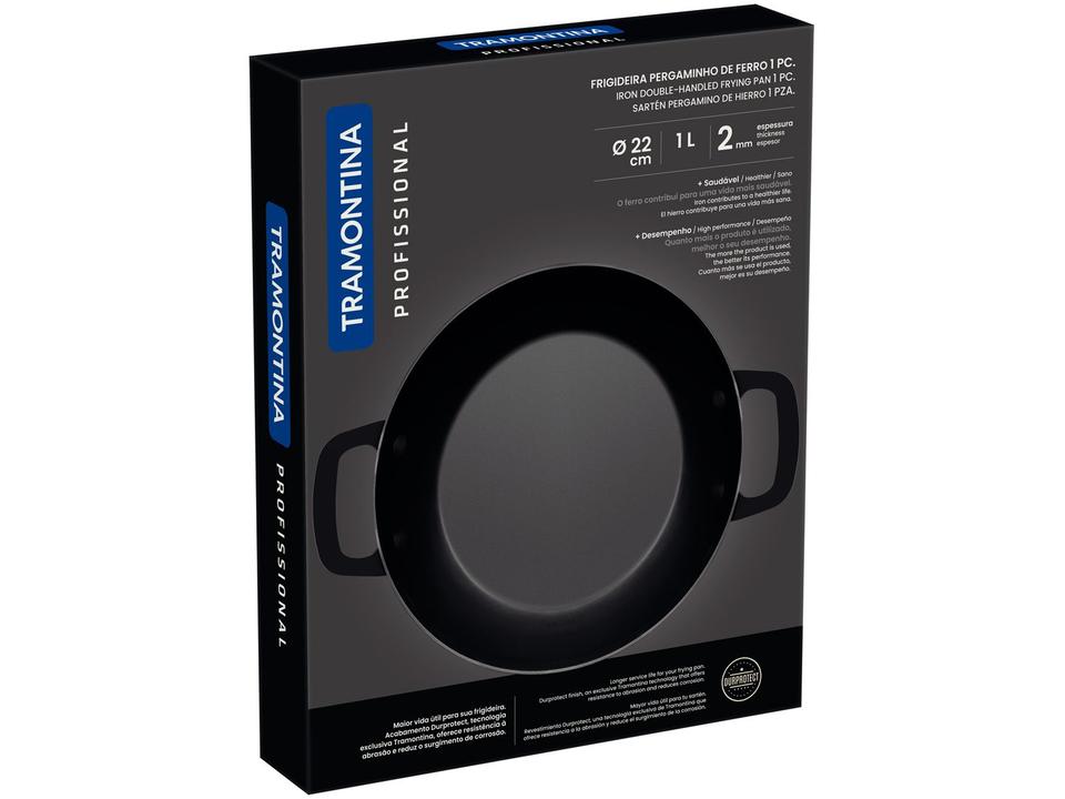 Frigideira Tramontina de Ferro Profissional Pergaminho 20764022 Preta 22cm - 3