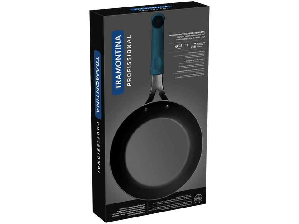Frigideira Tramontina de Ferro Profissional Preta 22cm - 3