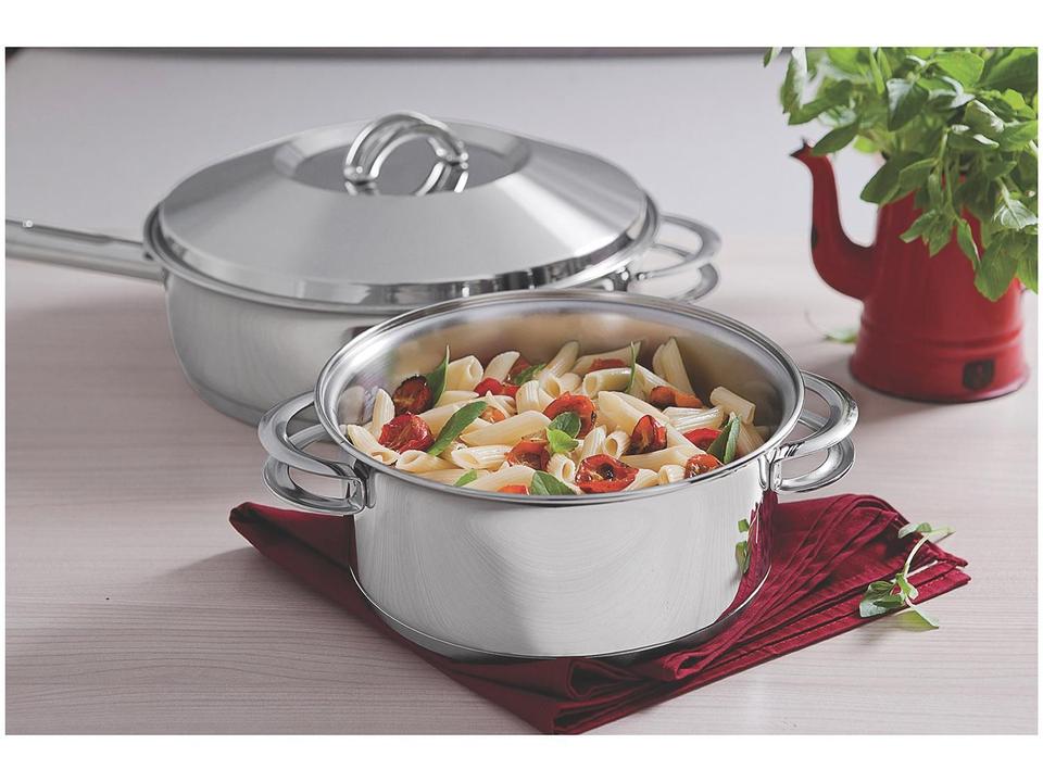 Frigideira Tramontina Fundo Triplo 28cm com Tampa Inox Solar 62500280 - 1