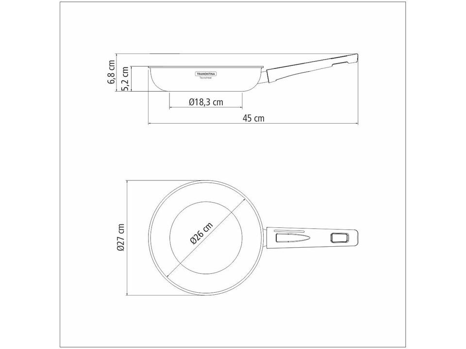 Frigideira Tramontina Inox Fundo Triplo Grano Baquelite 26cm - 7