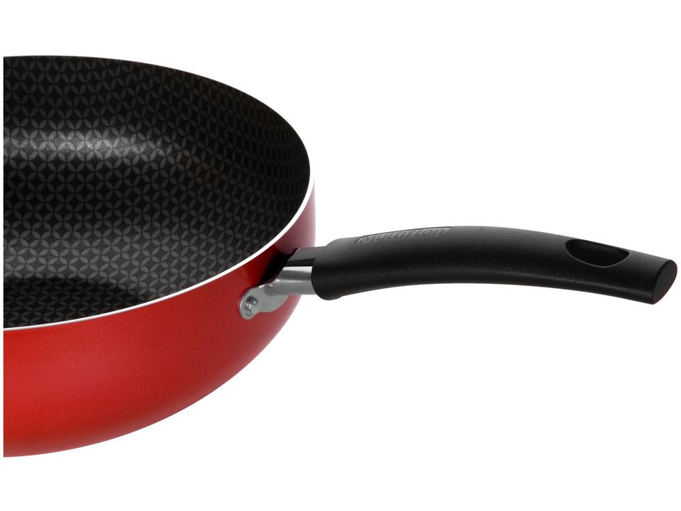 Frigideira Wok Antiaderente Multiflon de Alumínio Color Vermelha 24cm - 2