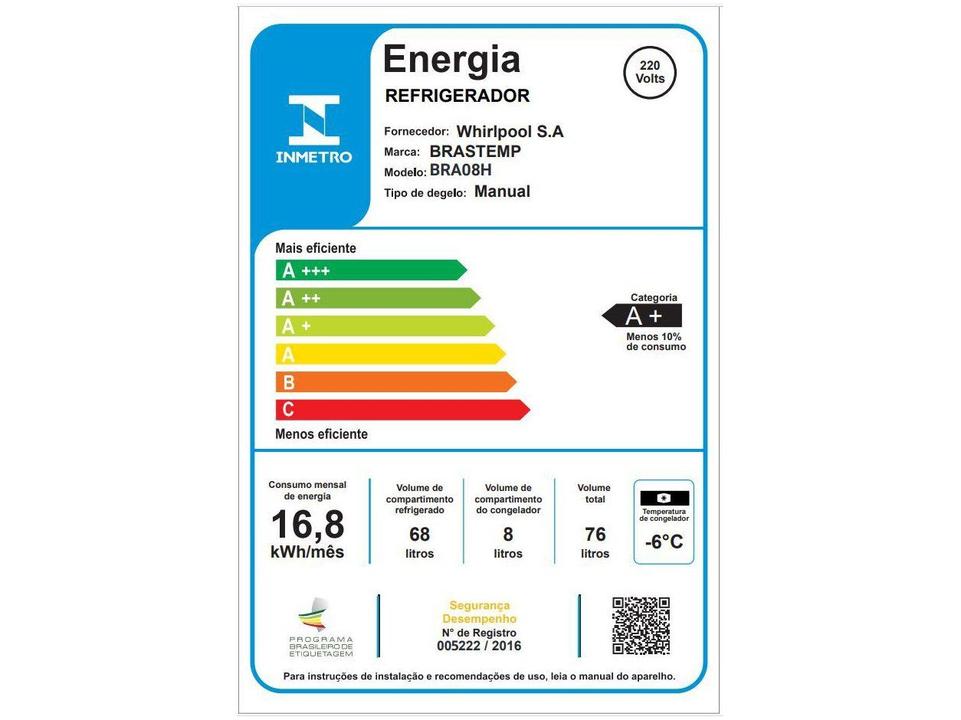 Frigobar Brastemp 76L Branco Retrô BRA08HB - 6