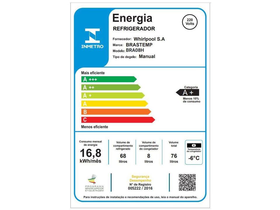 Frigobar Brastemp 76L Preto Retrô BRA08HE - 6