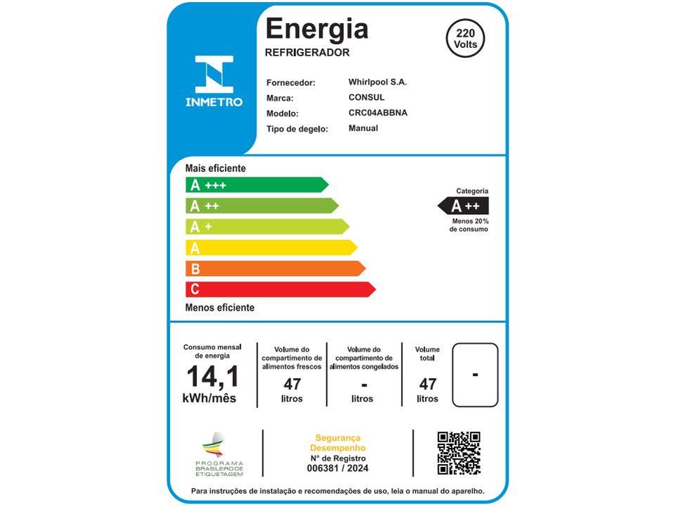 Frigobar Consul 47L Branco CRC04AB - 7