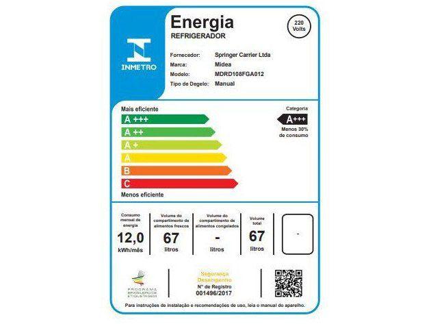Frigobar Midea 67L Branco ED2 MDRD108FGA012 - 7