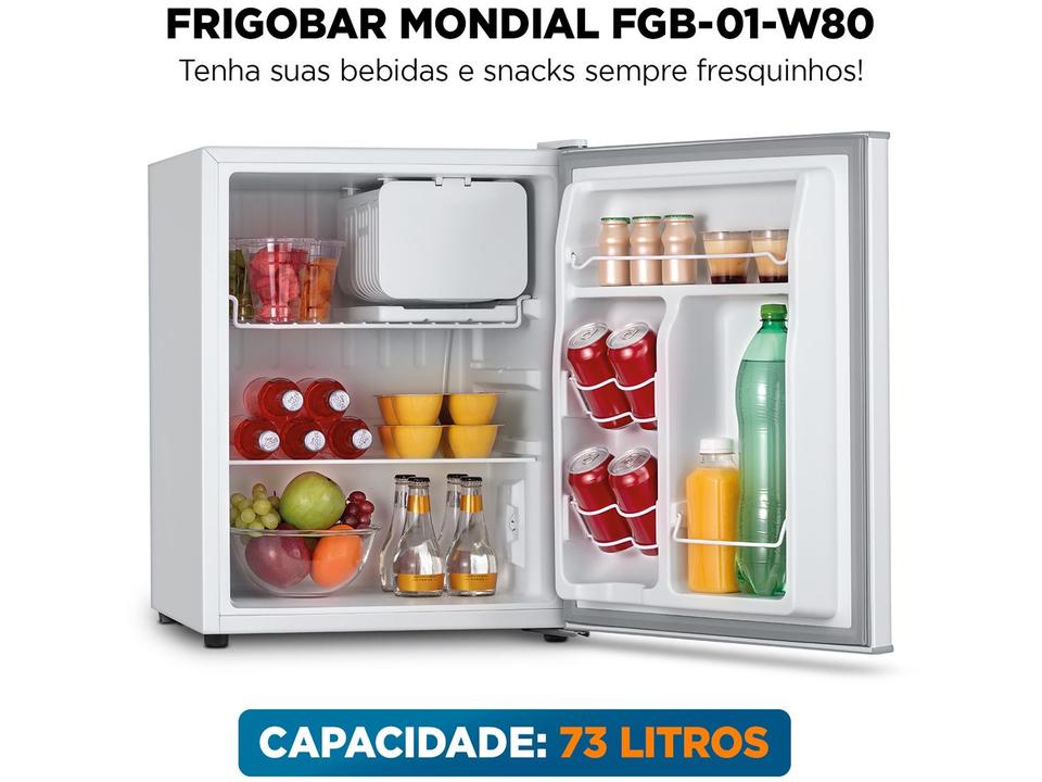 Frigobar Mondial 73L Branco e Cinza FGB-01-W80 - 1