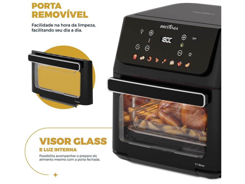Fritadeira Air Fryer Oven Britânia BAF11 11L Preto Fosco - 3