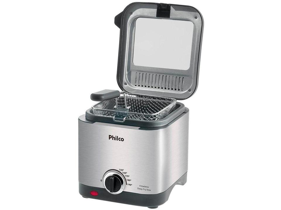 Fritadeira Elétrica com Óleo Philco - Deep Fry Inox Preta 1,8L - 110 V - 4