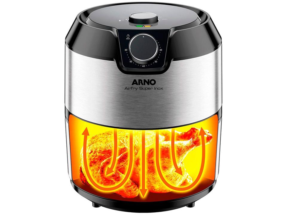 Fritadeira Elétrica Sem Óleo/Air Fryer Arno  - Airfry Super BFRY Preta e Inox 4,2L com Timer - 220 V - 3