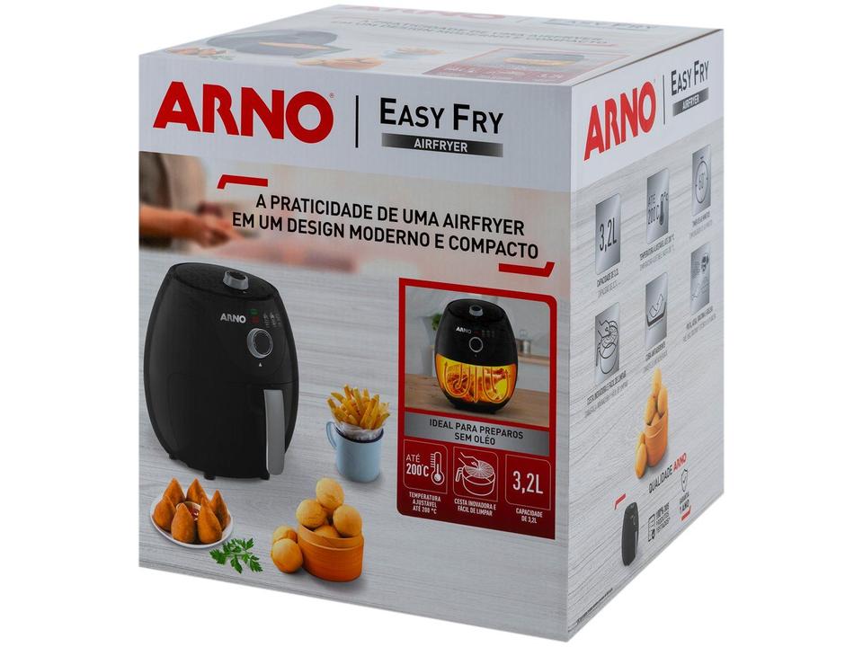 Fritadeira Elétrica sem Óleo/Air Fryer Arno Easy Fry Preta com Timer 3,2L - 9