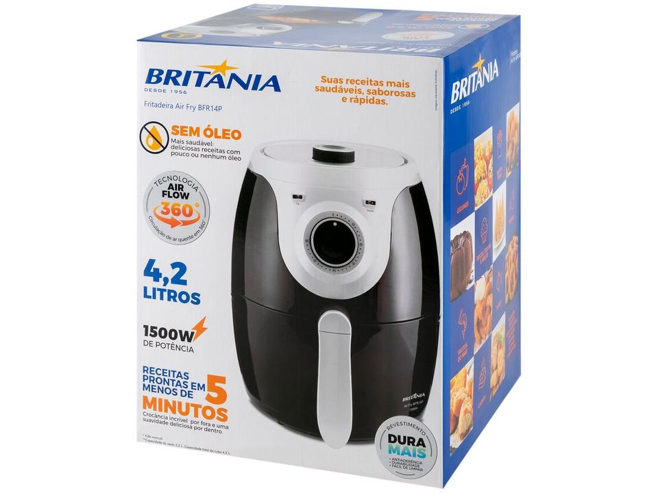 Fritadeira Elétrica sem Óleo/Air Fryer Britânia BFR14P Preto 4,2L com Timer - 8