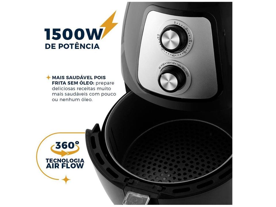 Fritadeira Elétrica sem Óleo/Air Fryer Britânia BFR21P Preto 4L com Timer - 7