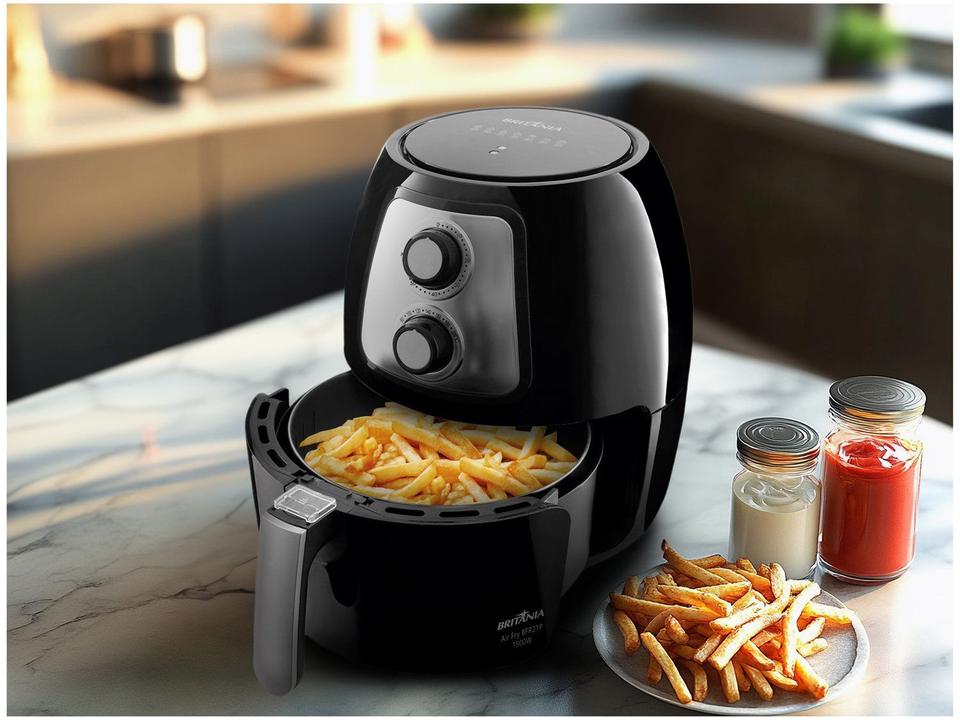 Fritadeira Elétrica sem Óleo/Air Fryer Britânia BFR21P Preto 4L com Timer - 2