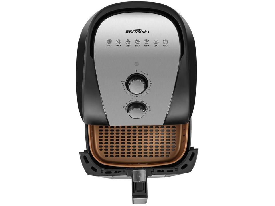 Fritadeira Elétrica sem Óleo/Air Fryer Britânia BFR51 Preta com Timer 5,2L - 110 V - 10