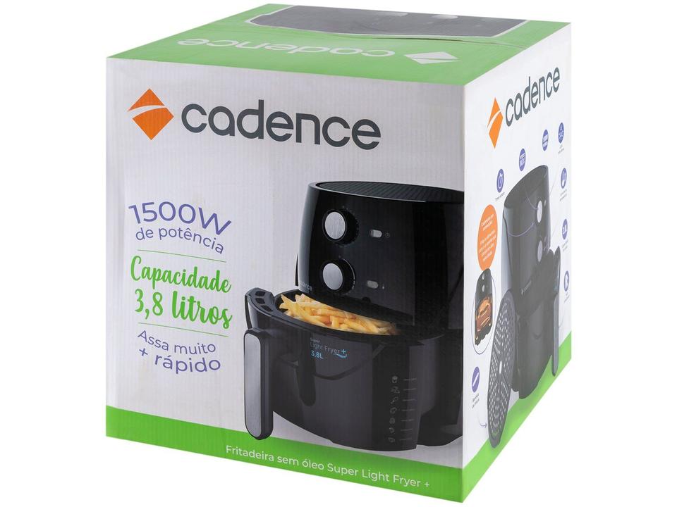 Fritadeira Elétrica sem Óleo/Air Fryer Cadence FRT555 Super Light Fryer+ Preta 3,8L com Timer - 7