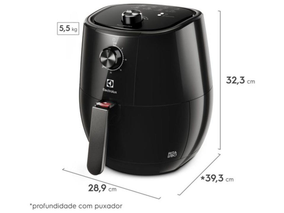 Fritadeira Elétrica sem Óleo/Air Fryer Electrolux Efficient EAF10 Preto 3,2L com Timer - 1