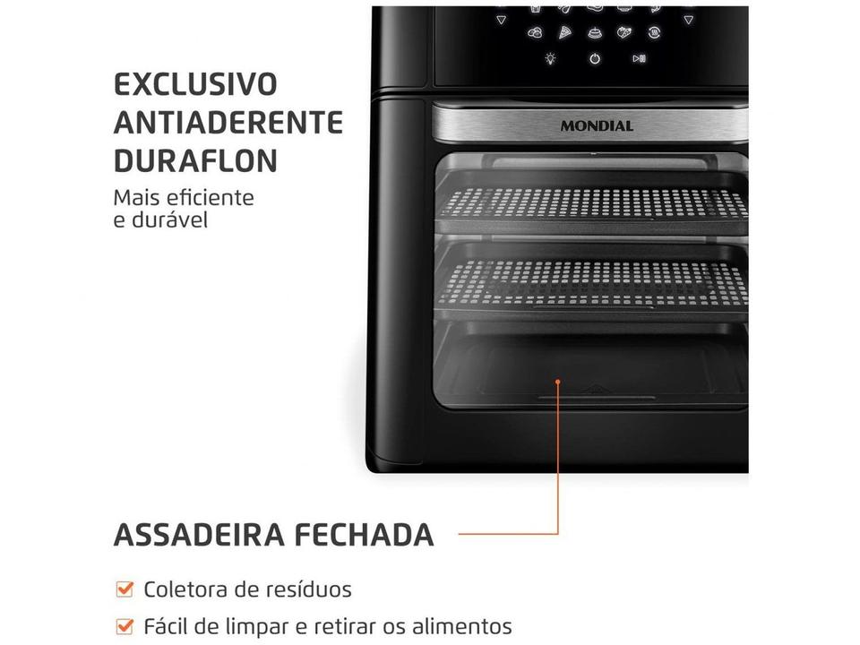 Fritadeira Elétrica sem Óleo/Air Fryer Mondial AFO-12L-FB Preta 12L - 5
