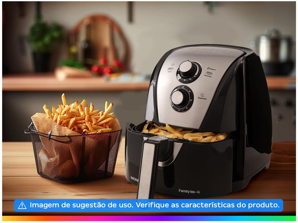 Fritadeira Elétrica sem Óleo/Air Fryer Mondial Family AFN-40-BI Preto 4L com Timer - 110 V - 1