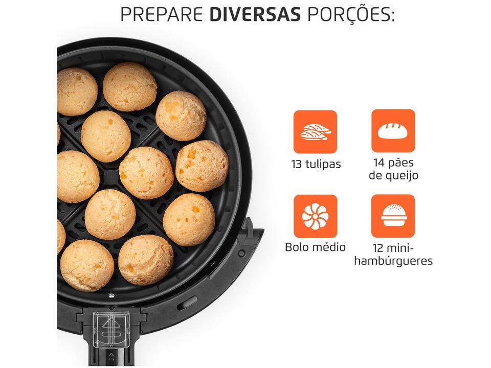 Fritadeira Elétrica sem Óleo/Air Fryer Mondial Family-IV AF-30I Preta 3,5L com Timer - 3