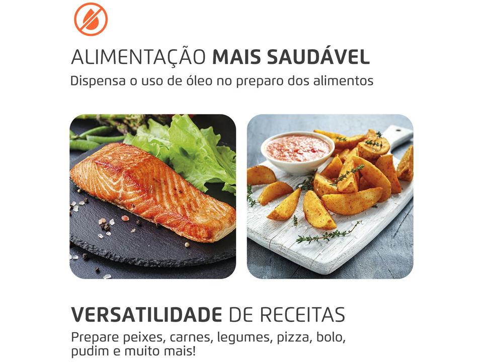 Fritadeira Elétrica sem Óleo/Air Fryer Mondial Forno Oven AFON-12L-FB Preta 12L - 220 V - 9