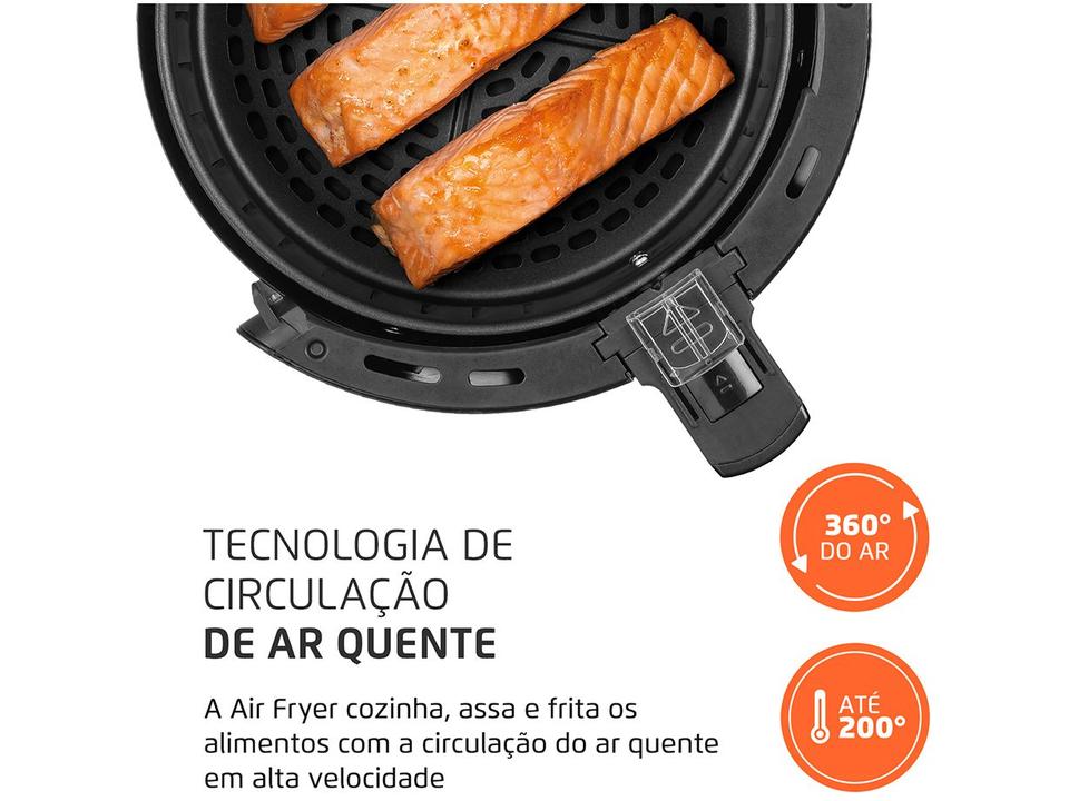 Fritadeira Elétrica sem Óleo/Air Fryer Mondial Pratic AF-35-BF Preta 3,5L com Timer - 6