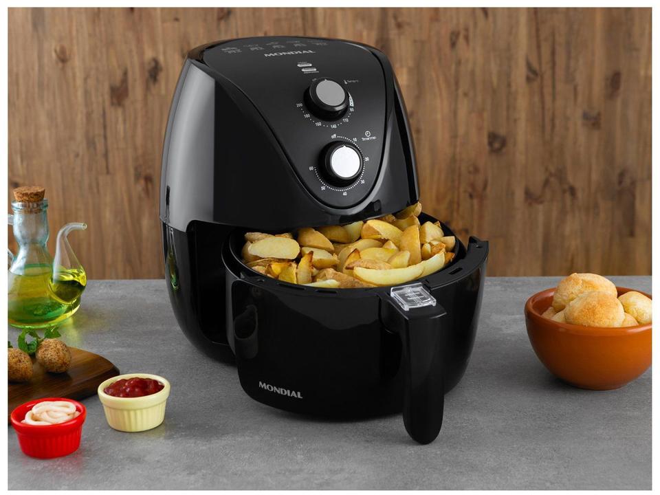Fritadeira Elétrica sem Óleo/Air Fryer Mondial Pratic AF-35-BF Preta 3,5L com Timer - 2