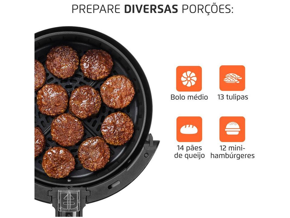 Fritadeira Elétrica sem Óleo/Air Fryer Mondial Pratic AF-35-BF Preta 3,5L com Timer - 4