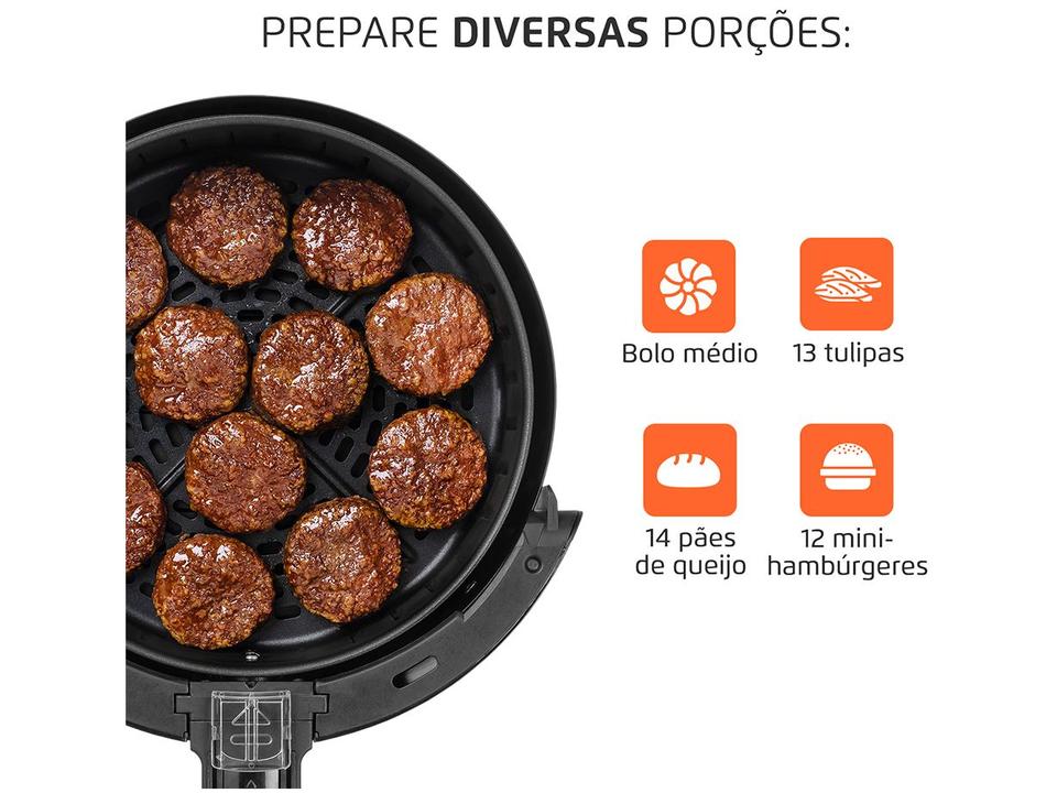 Fritadeira Elétrica sem Óleo/Air Fryer Mondial Pratic AF-35-BF Preta 3,5L com Timer - 4