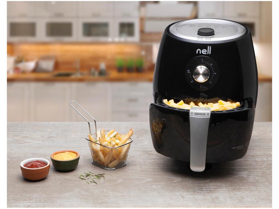 Fritadeira Elétrica sem Óleo/Air Fryer Nell Smart Preta 2,4L com Timer - 2